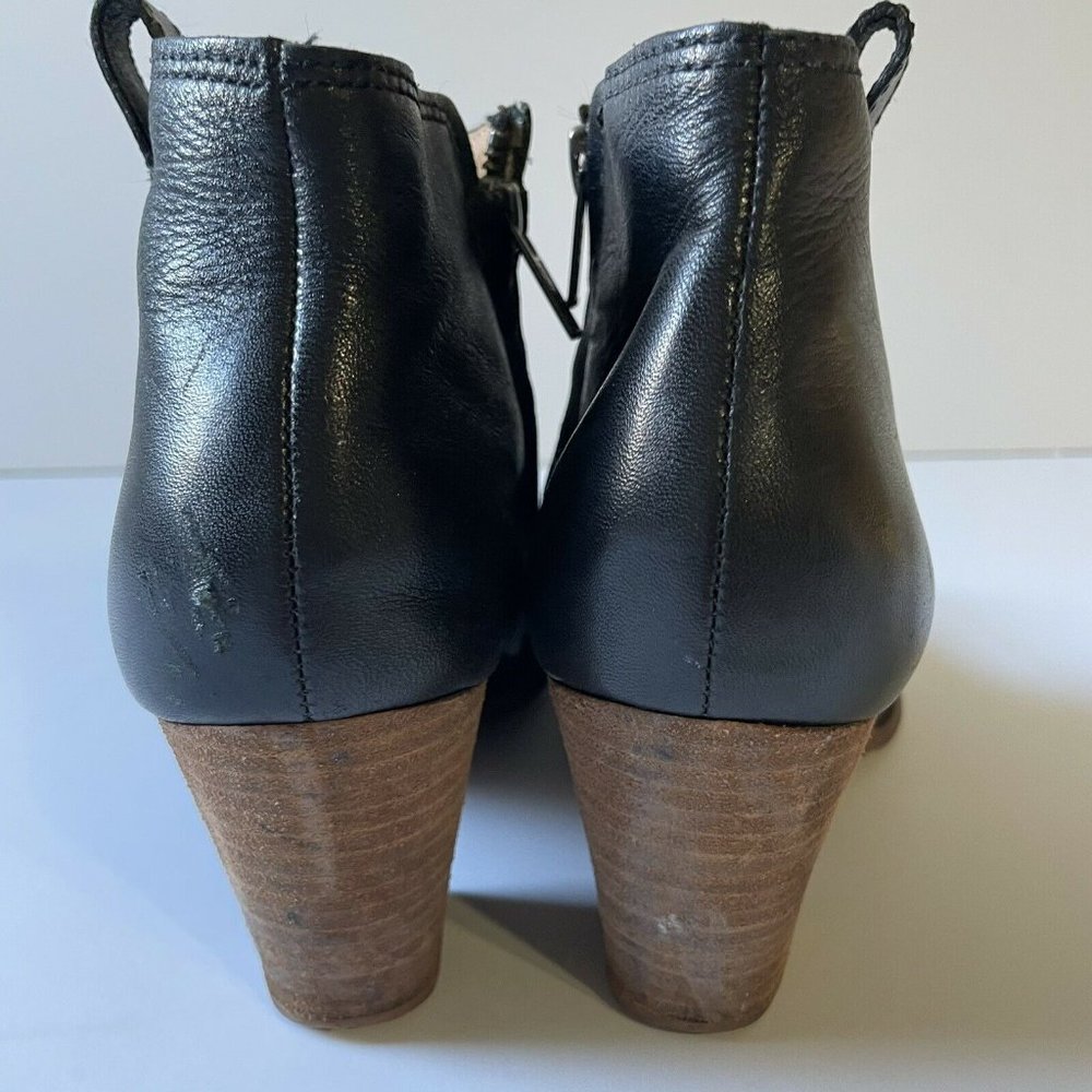 MADEWELL The Billie Boot Bootie Ankle Boot Black Leather Stacked Heel Size 8 - Picture 10 of 12